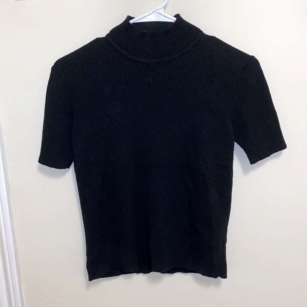 Ralph Lauren Black Knit Short Sleeve Turtleneck